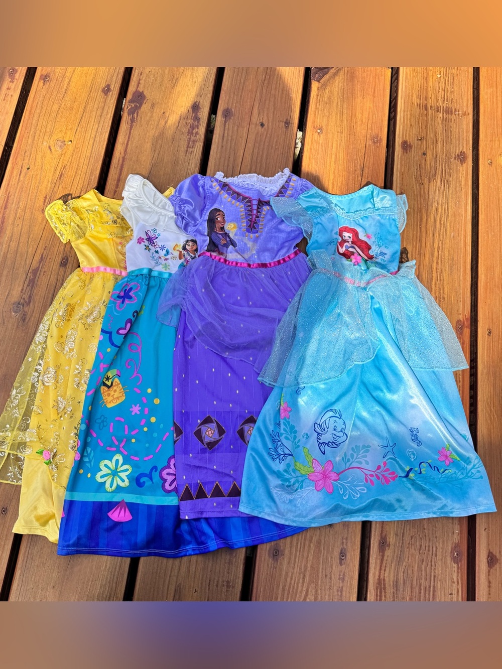 Disney Girls Princess Nightgowns Set - Ariel, Wish, Belle, Mirabelle